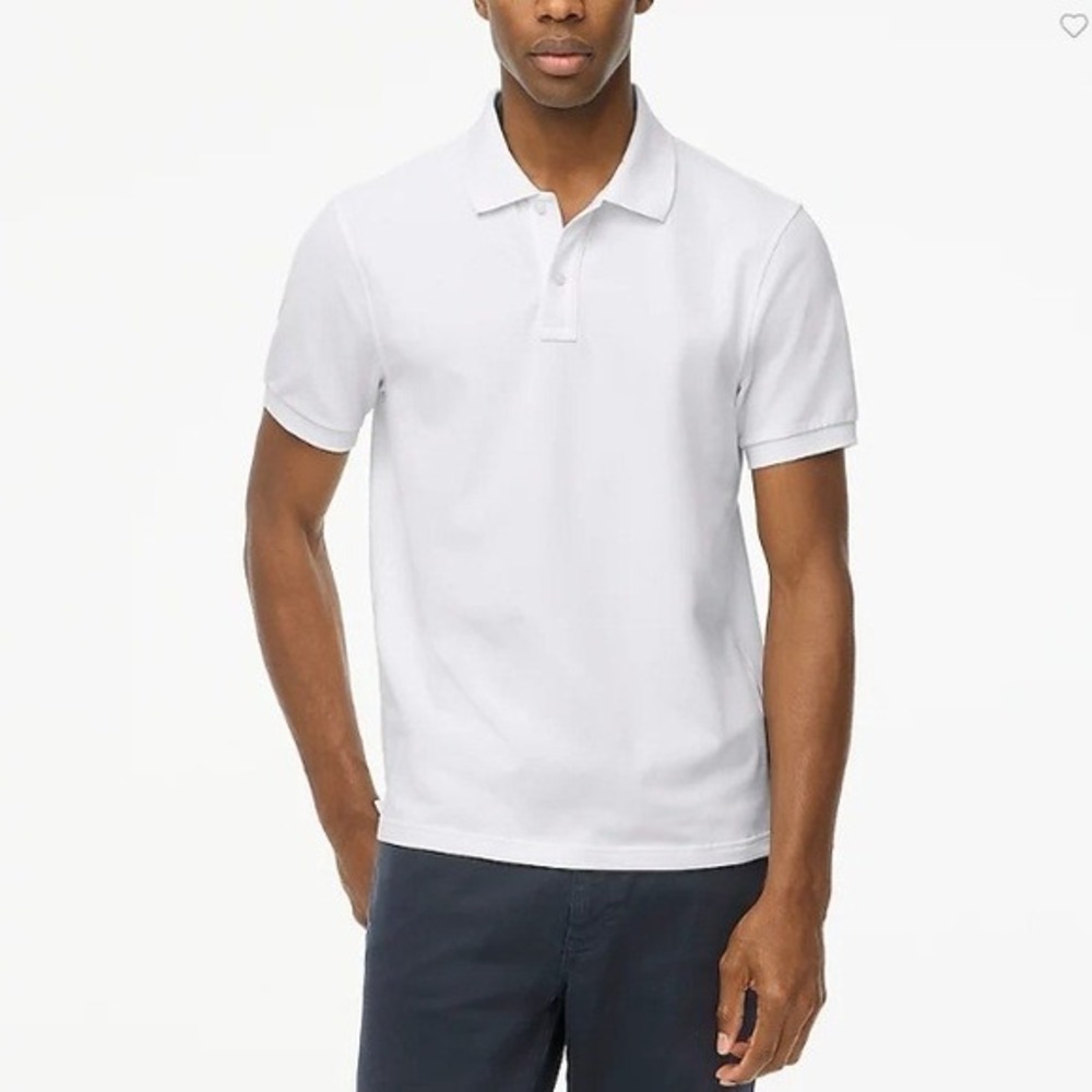 J Crew Shirt Mens 2XL White Flex‎ Pique Polo Preppy Cotton Short Sleeve CF936